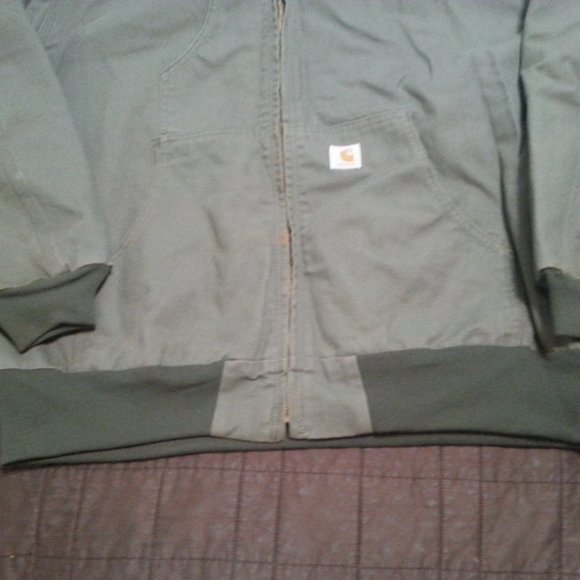 Vintage  Carhartt Active  Jacket Hooded Duck Cloth Canvas  Workwear XXL - Picture 3 of 14